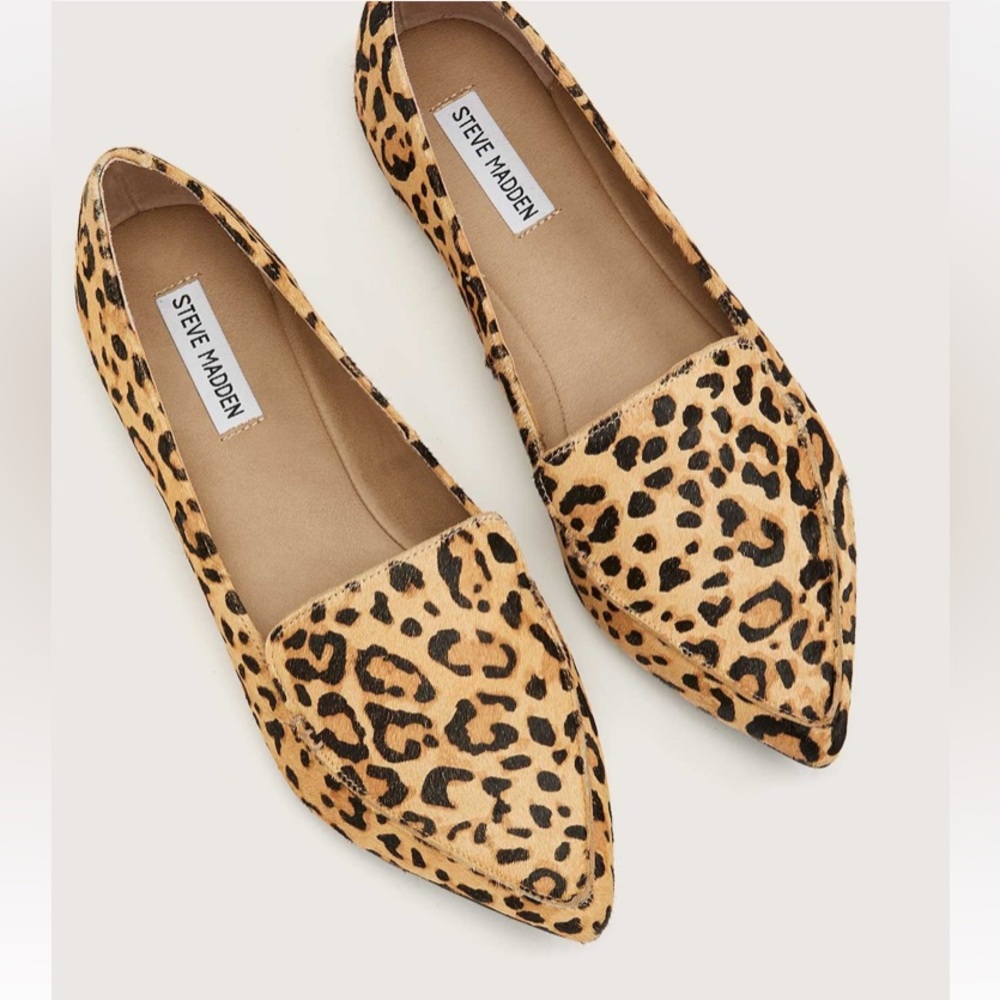Steve Madden Leopard Print Pointed Toe Flats